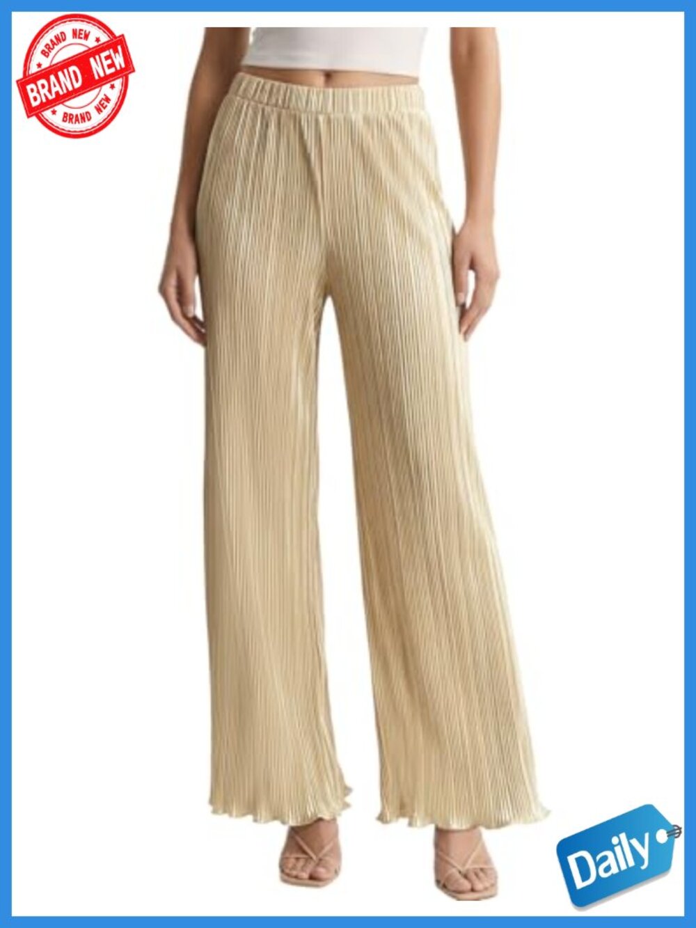 Flowy Pleated Wide Leg Palazzo Pants Business Trousers